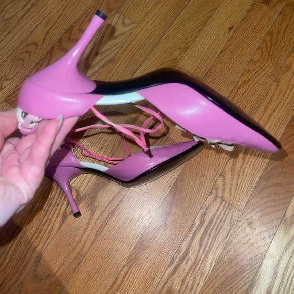 Vintage looking pink heels - genuine leather - Picture 2 of 5